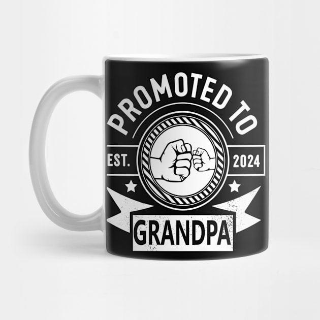 Promoted To Grandpa Est 2024 - Soon To Be Grandpa Funny Pregnancy Announcement for Grandfather by retroparks